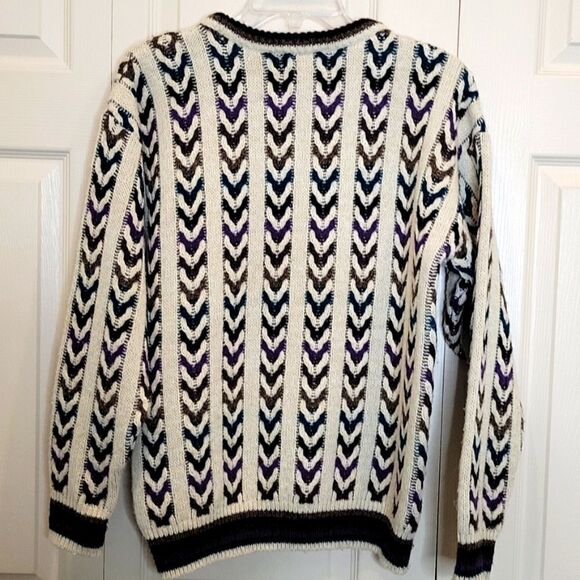 JANTZEN Multicolored Heavy Crewneck Sweater Size Medium - Picture 7 of 8